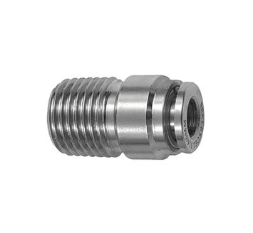 Straight push-in fitting, round, R 3/8 o., for hose exterior Ø 14