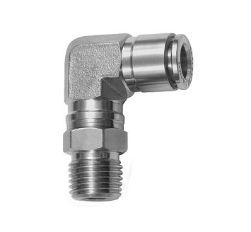 Push-in L-fitting, rotating, R 1/8 o., for hose exterior Ø 4 mm