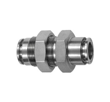 Straight push-in bulkhead connector, M14x1.0, Stainless steel