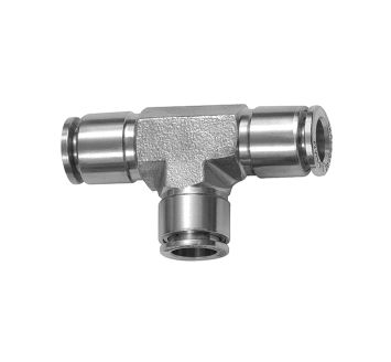 Push-in T-connector, for hose exterior Ø 6, Stainless steel