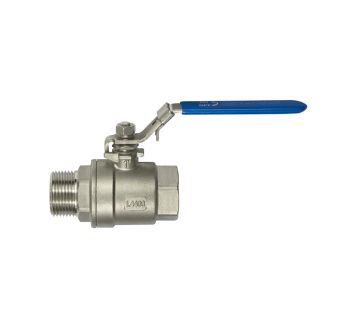 Stainless steel ball valve, 2-piece, IT/ET thread, G 1/4, DN 8