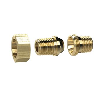 Rem. double threaded nipple, con. sealing,R 1/4 o.,R 3/8 o.,Brass