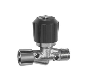 Needle valve, Nickel-plated brass, IT/ET, Rp/R 1/4, DN 4