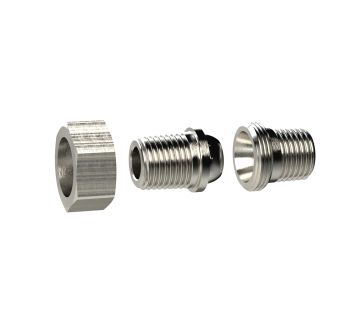 Rem. double threaded nipple, con. sealing, R 1/8 o., R 1/4 o.