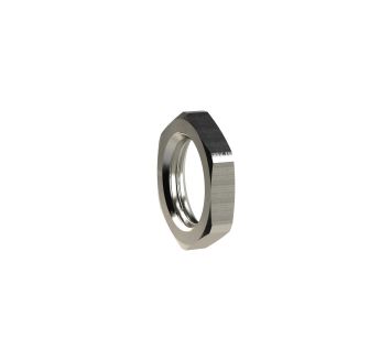 Hexagonal counter nut, G 1 1/4, AF 50, nickel-plated brass