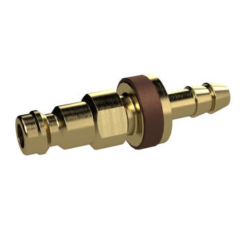 Captive plug-in conn. I.D. 5, bright brass, Sleeve I.D.6, brown