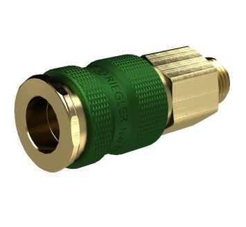 Captive quick-connect coupling I.D. 7.8, G 1/4 ET, green