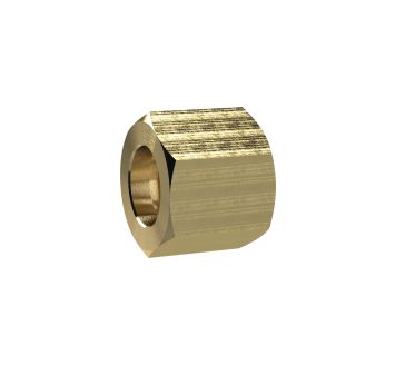 Hexagonal coupling nut, G 1/8, for sleeve size I.D. 4/6, Brass