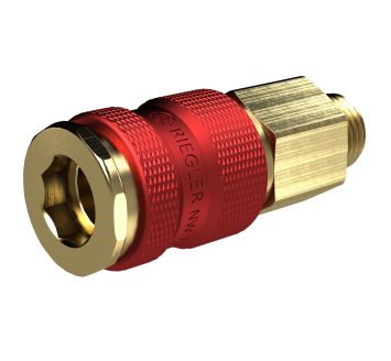 Captive quick-connect coupling I.D. 7.8, G 1/4 ET, red