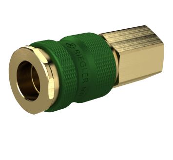 Captive quick-connect coupling I.D. 7.8, G 3/8 IT, green