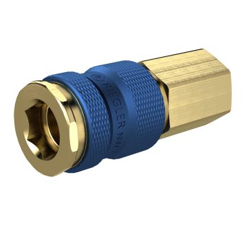 Captive quick-connect coupling I.D. 7.8, G 1/4 IT, blue