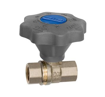 Ball valve fine adjustment, nickel-plated bright brass, Rp 1/4