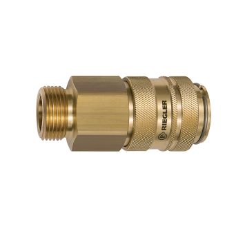 Quick-connect coupling I.D. 19, Bright brass, G 1 ET