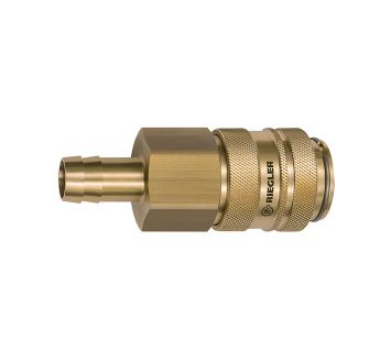 Quick-connect coupling I.D. 19, Bright brass, Sleeve I.D. 16