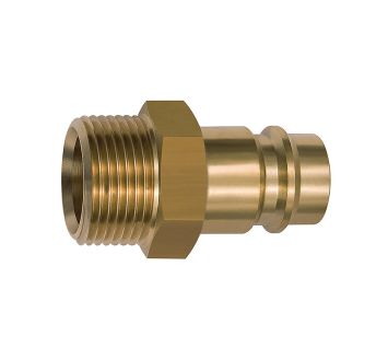 Nipple for couplings I.D. 19, Bright brass, G 1 ET