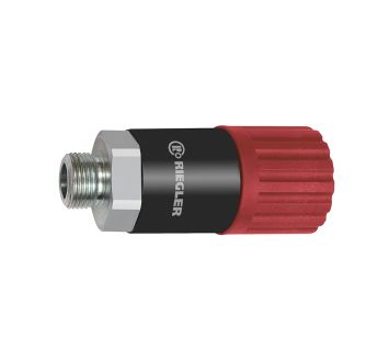 Swivel safety coupling I.D. 8, ISO 6150 C, Steel, G 3/8 ET