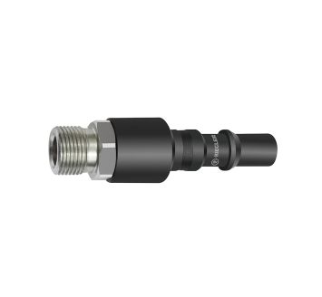 Nipple f. coupl. I.D. 8, check valve, ISO 6150 C, Steel, G 3/8 ET