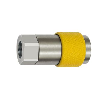 Captive swivel safety coupling I.D. 6, ISO 6150 C, G 3/8 IT, red