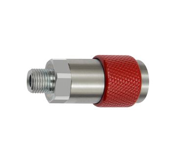 Captive swivel safety coupling I.D. 6, ISO 6150 C, G 3/8 ET, red