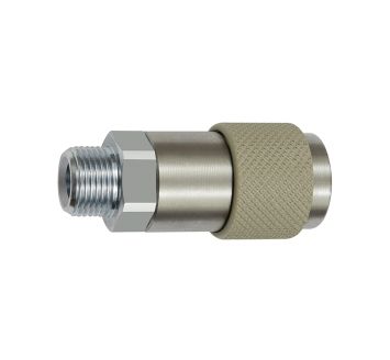 Captive swivel safety coupling I.D. 6, ISO 6150 C, G 1/4 ET, gray