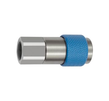 Captive swivel safety coupling I.D. 6, ISO 6150 C, G 1/4 IT, blue