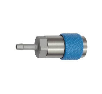 Captive swivel safety coupling I.D. 6, ISO 6150 C, I.D. 6, blue