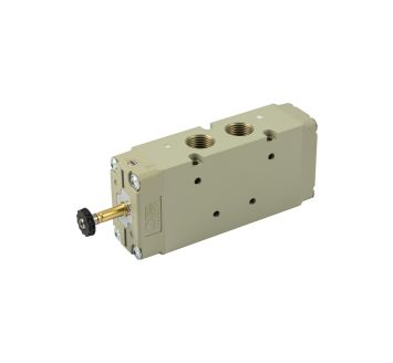 5/2-way valve, electropneumatic, monostable, G 1/2