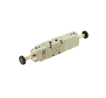 5/3-way valve, electropneumatic, mid-position closed, G 1/4