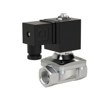2/2 solenoid valve, NC, St.steel, G1/2, FPM, comb.opera., 24V DC