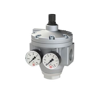 Large pressure regulator, 2 pressure gauges, G 1 1/2, 0.5-6 bar