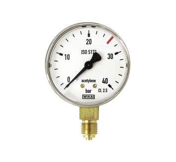 Content pressure gauge for Cylinder pressure reg., C2H2, 0-40 bar