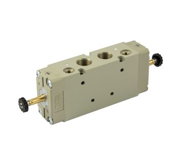5/2-way valve, electropn., ext. control air, bistable, G 1/2