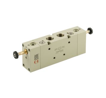 5/3-way valve, elpn., ext. ctrl. air, mid-pos. exhausted, G 1/2