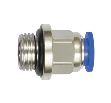 Straight push-in fitting »Blue Series« mini, M3 o., hose ext. Ø 4