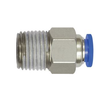 Straight push-in fitting »Blue Series« mini, R 1/8 o., hose Ø 4