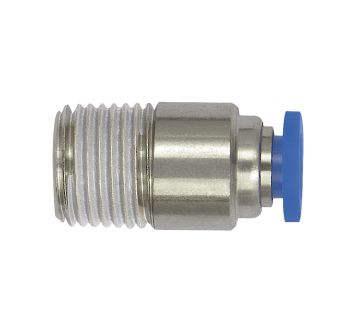 Straight push-in fitting »Blue Series« mini, round, R 1/8