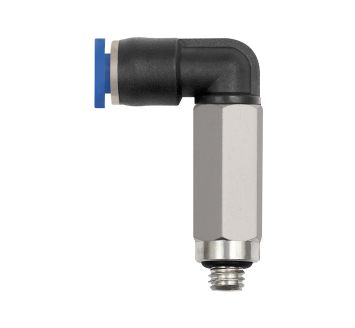 Push-in L-fitting »Blue Series« mini, Long, rotating, M6