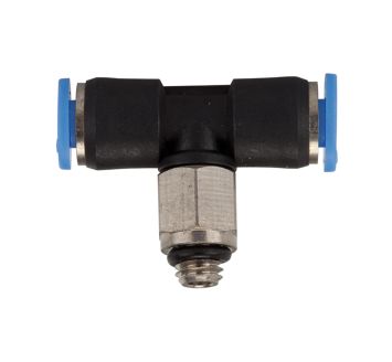 Push-in T-fitting »Blue Series« mini, rotating, M5