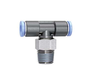 Push-in T-fitting »Blue Series« mini, rotating, R 1/8