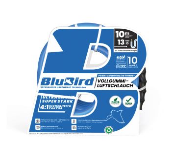 Solid rubber workshop hose set »BluBird« Safety cou., Ø20x13, 10m