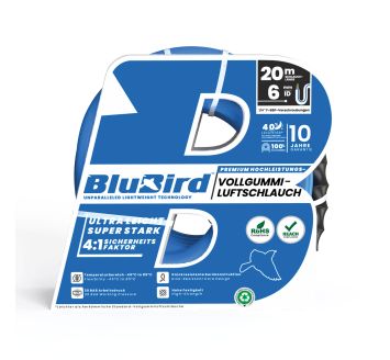 Solid rubber workshop hose set »BluBird«, QCC, Ø12x6, 20 m