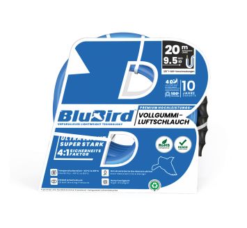 Solid rubber workshop hose set »BluBird«, QCC,Ø15,5x9,5,20m