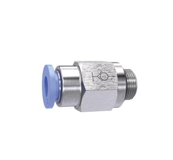 Straight push-in fitting »Blue Series«, Self-locking, G 1/8 o.