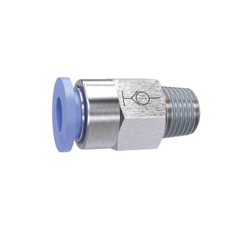 Straight push-in fitting »Blue Series«, Self-locking, R 1/8 o.