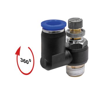 Throttle check valve »Blue Series«, Supply air throttle, M5 o.