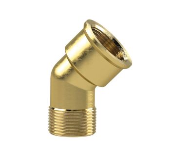 Angled piece, 45°, interior / exterior, G 3/8, Bright brass