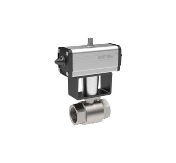 Stainless steel ball valve, Pneumatic actuation drive, Rp 3/8