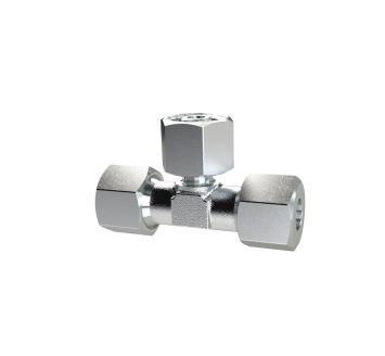 Adjustable T screw fitting, Pipe ext. Ø 20, galvanised steel