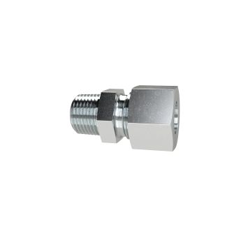 Straight screw-in fitting, M10o. Pipe ext.Ø6, galvanised steel