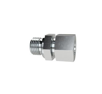 Straight screw-in fitting, M10o. Pipe ext.Ø6, galvanised steel